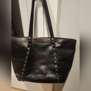 Patricia Nash Black Studded Leather Tote